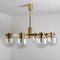 Vintage White Gold Glass Chandelier from Hillebrand, 1960s 11