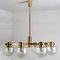 Vintage White Gold Glass Chandelier from Hillebrand, 1960s, Image 3