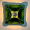 German Green Square Ceramic Wall Lights, 1970, Set of 2 5