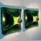 German Green Square Ceramic Wall Lights, 1970, Set of 2 3