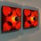 German Orange Square Ceramic Wall Lights, 1970, Set of 2 4