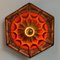 German Orange Hex-Shaped Ceramic Wall Lights, 1970, Set of 2, Image 6