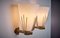 Lampade da parete in vetro e ottone, anni '50, set di 2, Immagine 4