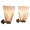 Wall Lamps in Glass and Brass, 1950s, Set of 2, Image 1