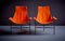 Jerry Johnson zugeschriebene Sessel aus orangefarbenem Canvas, USA, 1950er, 2er Set 7