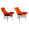 Fauteuils en Toile Orange attribués à Jerry Johnson, États-Unis, 1950s, Set de 2 1