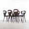 Französische Esszimmerstühle aus dunklem Nussholz von Baumann, 1950er, 4 . Set 4