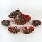 Strawberry Dish with Bohemian Crystal Cups, Set of 5 6