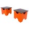 Mid-Century Modern Dado Stools attributed to Ettore Sottsass, 1970s, Set of 2 1