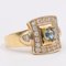 Vintage Ring aus 750er Gelbgold mit Topas und Diamanten im Brillantschliff, 1970er 3