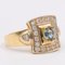 Vintage Ring in 18k Yellow Gold with Topaz and Brilliant Cut Diamonds, 1970s 3