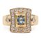 Vintage Ring in 18k Yellow Gold with Topaz and Brilliant Cut Diamonds, 1970s 1