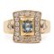 Vintage Ring in 18k Yellow Gold with Topaz and Brilliant Cut Diamonds, 1970s, Image 1