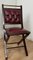 Silla plegable con asiento y respaldo de cuero, Italia, años 60, Imagen 4
