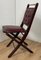 Folding Chair with Leather Seat and Back Craftwork, Italy, 1960s, Image 6