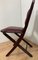 Folding Chair with Leather Seat and Back Craftwork, Italy, 1960s 10