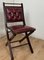 Folding Chair with Leather Seat and Back Craftwork, Italy, 1960s 3