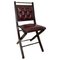 Folding Chair with Leather Seat and Back Craftwork, Italy, 1960s, Image 1