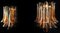 Lámparas de pared italianas vintage de Murano con pétalos de vidrio ámbar, años 70. Juego de 2, Imagen 8