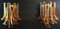 Italienische Vintage Murano Wandlampen aus Bernsteinfarbenem Glas, 1970er, 2er Set 6