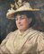 Duvanel, Ritratto di donna con cappello, Fine XIX secolo, Olio su tela, In cornice, Immagine 2