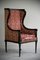 Antique Upholstered Wing Back Armchair, Image 1