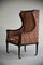Antique Upholstered Wing Back Armchair, Image 5