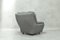 Vintage Fluffy Armchair in Grey Fabric 4