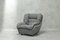 Vintage Fluffy Armchair in Grey Fabric 6