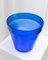 Vintage Italian Flowerpot in Blue Glass, 1970s 10