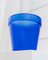 Vintage Italian Flowerpot in Blue Glass, 1970s 8