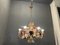 Italian Tole Metal Flower Chandelier, 1970s 2