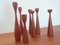 Vintage Danish Teak Candlesticks, 1960s, Set of 7, Image 3