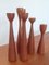 Dänische Vintage Teak Kerzenständer, 1960er, 7 Set 5