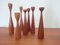 Vintage Danish Teak Candlesticks, 1960s, Set of 7, Image 4