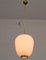 Lampe à Suspension en Verre Opalin et Laiton, Italie, 1950s 2