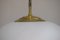 Suspension Lamp in Opaline Glass and Brass, Italy, 1950s 6