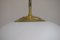 Suspension Lamp in Opaline Glass and Brass, Italy, 1950s, Image 6