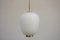 Suspension Lamp in Opaline Glass and Brass, Italy, 1950s 4