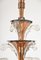 French Art Deco Copper and Glass 6-Arm Chandelier attributed to Petitot and Ezan, 1930s 5