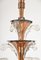 French Art Deco Copper and Glass 6-Arm Chandelier attributed to Petitot and Ezan, 1930s, Image 5
