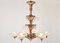 French Art Deco Copper and Glass 6-Arm Chandelier attributed to Petitot and Ezan, 1930s, Image 3