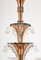 French Art Deco Copper and Glass 6-Arm Chandelier attributed to Petitot and Ezan, 1930s, Image 6