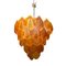 Large Terracotta & Glass Shell Chandelier, 1980s 1