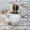 Französische Wandleuchte aus weißem Marmor, Opalglas & Messing 6