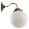 French White Marble, Opaline Glass & Brass Sconce 10