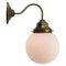 French White Marble, Opaline Glass & Brass Sconce, Image 11