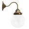 French White Marble, Opaline Glass & Brass Sconce, Image 1