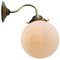 French White Marble, Opaline Glass & Brass Sconce, Image 9
