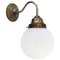 French White Marble, Opaline Glass & Brass Sconce, Image 5